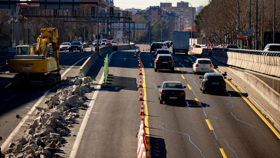 Obras de soterramiento en la A-5.