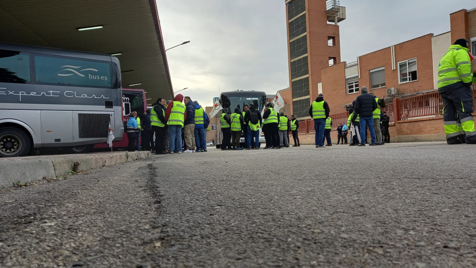 Piquetes informativos en la huelga del transporte.