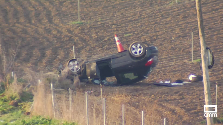 Así ha quedado el turismo accidentado en la A-42.