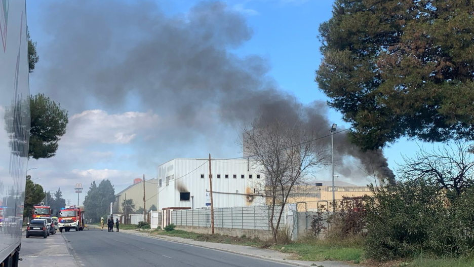 Incendio en el Polígono de Toledo.