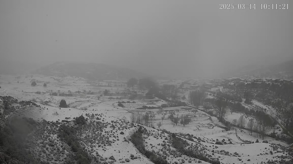 Imagen de nieve en la Alta Serranía de Cuenca. Este viernes