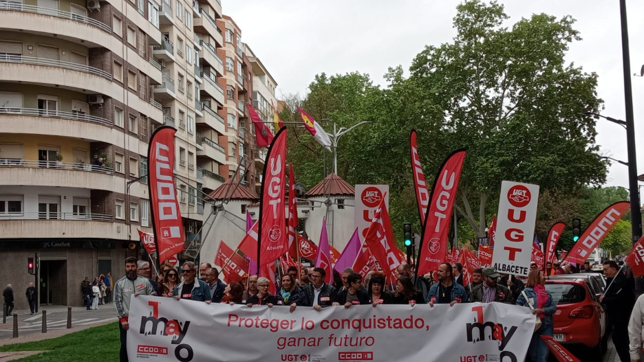 Manifestación con motivo del 1 de Mayo en Albacete.