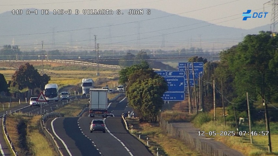 Inmediaciones de la carretera en la que se ha producido el corte en la A-4, sentido Andalucía