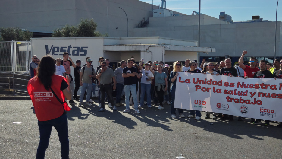 Trabajadores de Vestas Daimiel (Ciudad Real) este jueves