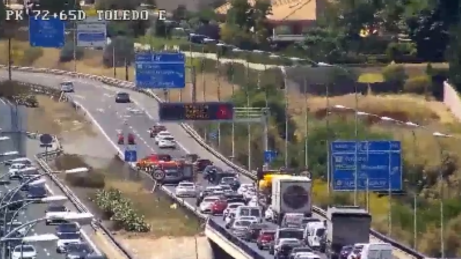 Imagen del atasco esta tarde de jueves 5 de junio de 2025 en Toledo