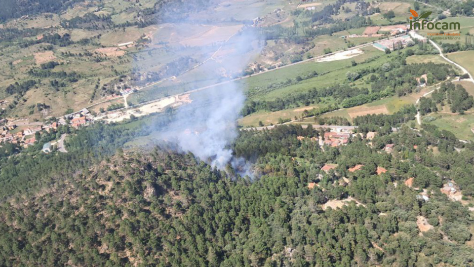 Imagen del incendio en Riópar