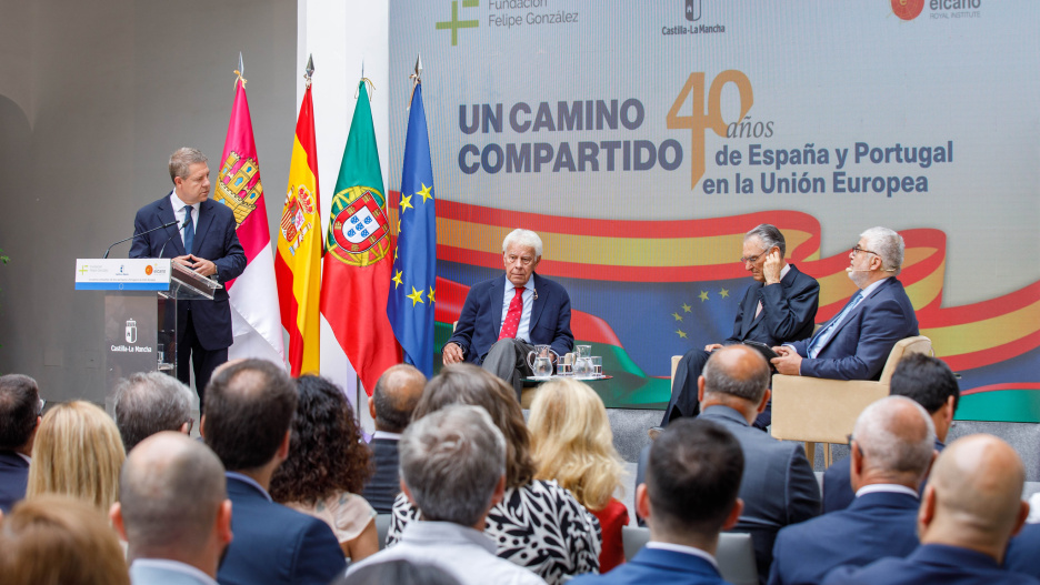 El presidente de Castilla-La Mancha durante su intervención en el acto.