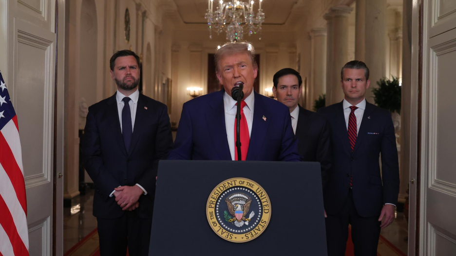 El presidente de EE.UU., Donald Trump, en un discurso ante la nación desde la Casa Blanca, Trump califica el ataque de “espectacular éxito militar”