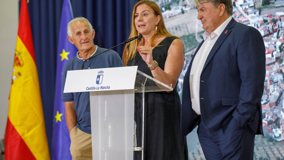 Los tres alcaldes de los municipios beneficiados.