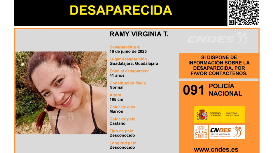 Cartel de búsqueda de Ramy Virginia, desaparecida en Guadalajara
