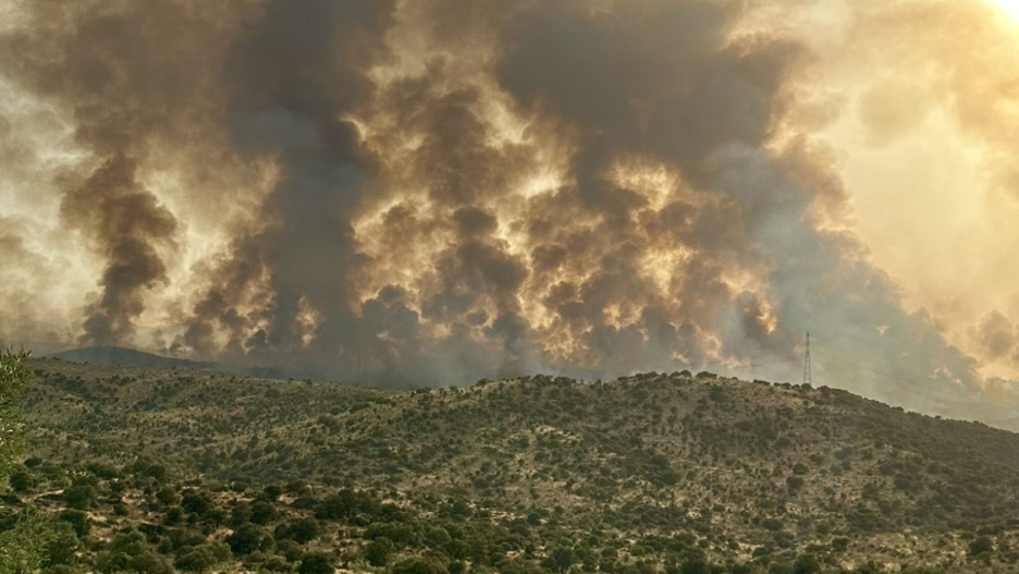 Imagen del incendio desde La Estrella (Toledo)