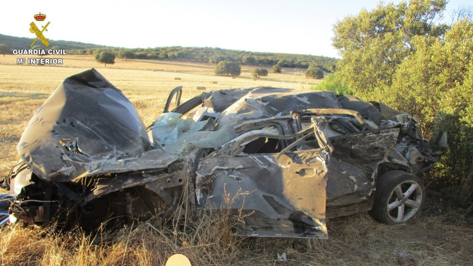 Estado en el que quedó el vehículo que conducía el investigado.
