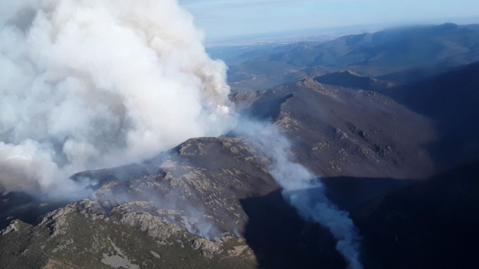 Imagen del incendio de Peñalba de la Sierra, Guadalajara, el quinto día (25/09/2025)
