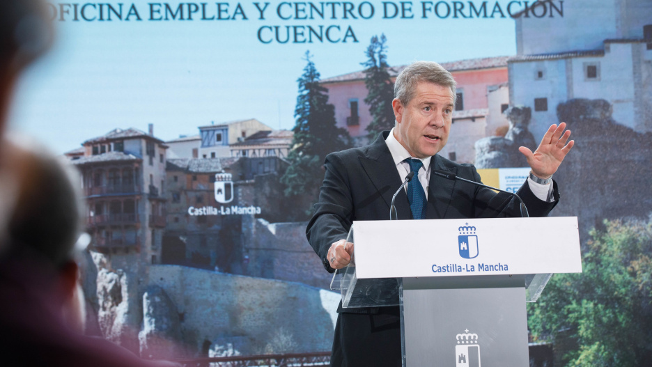 El presidente de Castilla-La Mancha durante un acto en Cuenca.