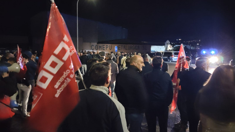 Trabajadores en huelga en Puertollano