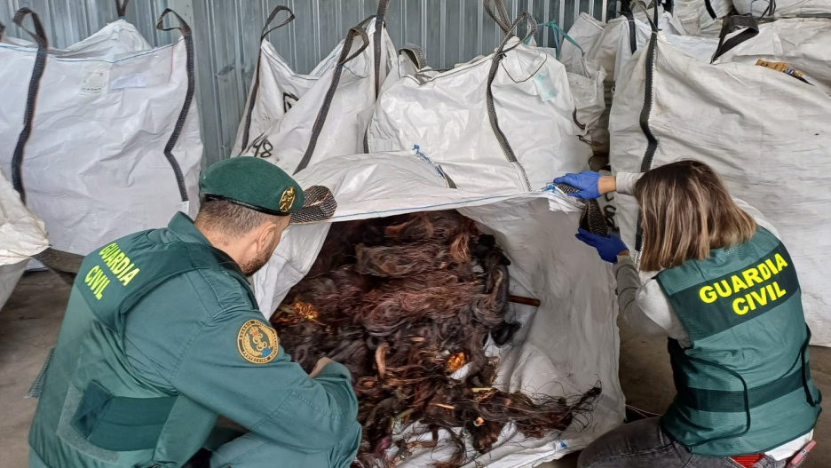 Material incautado del robo de cable.