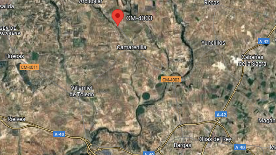 Cortada la CM-4003 en el término municipal de Bargas (Toledo) por el accidente de un camión