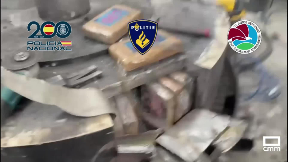 Parte de la droga se encontraba oculta en maquinaria pesada.