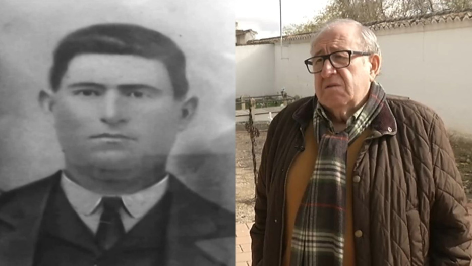 A la izquierda el abuelo de Gabriel, que fue fusilado en julio de 1939. Su nieto (a la derecha) quiere cumplir el encargo de su abuela, enterrarlo juntos