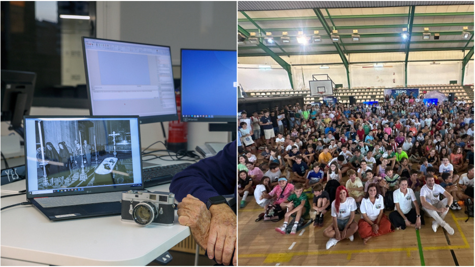 50 años de diferencia entre la imagen de la izquierda, con el ataúd de Franco, y los jóvenes de la derecha