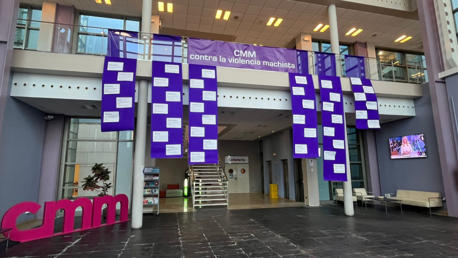 Pancarta de CMM que simboliza el compromiso del ente contra la violencia la violencia hacia las mujeres