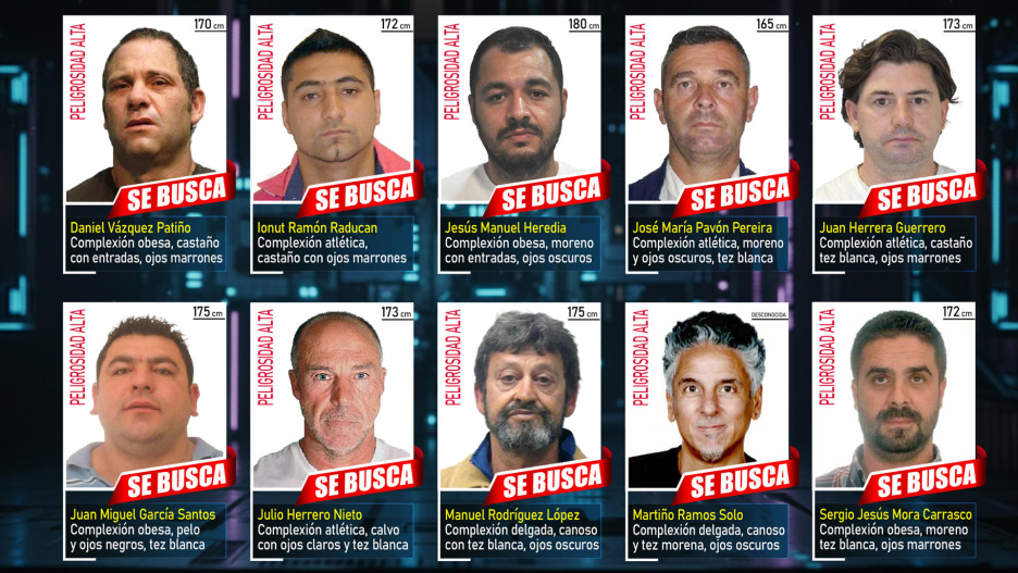 MADRID, 24/11/2025.- La Policía Nacional solicita de nuevo la colaboración ciudadana para detener a los diez fugitivos más buscados en España, todos ellos reclamados por delitos graves y entre los que figuran un asesino, agresores sexuales, narcotraficantes relevantes, ladrones o individuos reclamados por trata de seres humanos. EFE/ Policía Nacional SOLO USO EDITORIAL/SOLO DISPONIBLE PARA ILUSTRAR LA NOTICIA QUE ACOMPAÑA (CRÉDITO OBLIGATORIO)