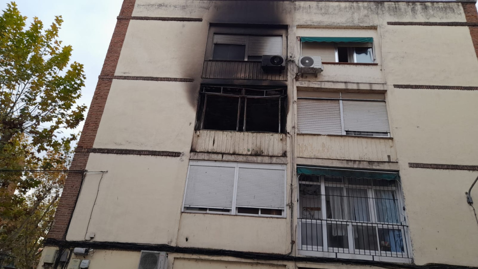 Vivienda afectada por el incendio.