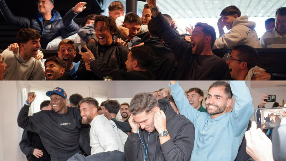 Jugadores del Talavera y Guadalajara festejando emparejamientos (Europa Press)