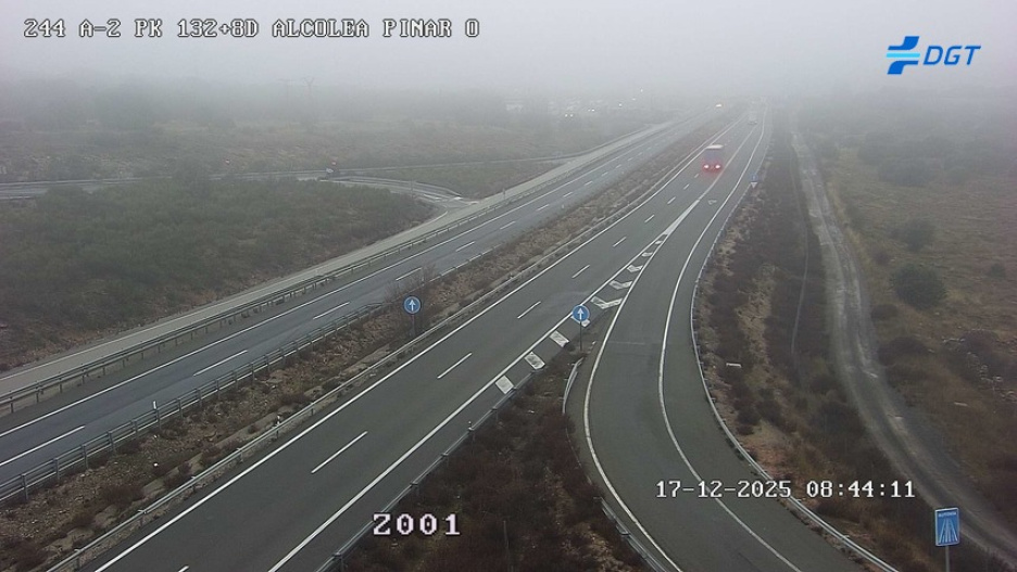 Niebla en la provincia de Guadalajara, a la altura de Alcolea del Pinar.