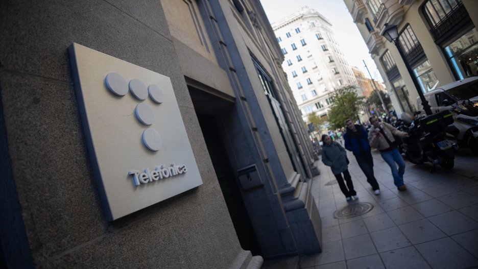 Fachada del edificio de Telefónica en la Gran Vía.