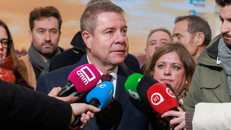 El presidente de Castilla-La Mancha, Emiliano García-Page, en declaraciones a los medios este jueves.