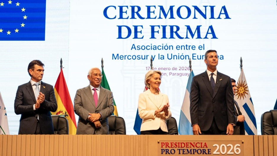 Firma del acuerdo de libre comercio UE-Mercosur en Asunción (Paraguay)

REMITIDA / HANDOUT por PRESIDENCIA DE PARAGUAY
Fotografía remitida a medios de comunicación exclusivamente para ilustrar la noticia a la que hace referencia la imagen, y citando la procedencia de la imagen en la firma
17/1/2026