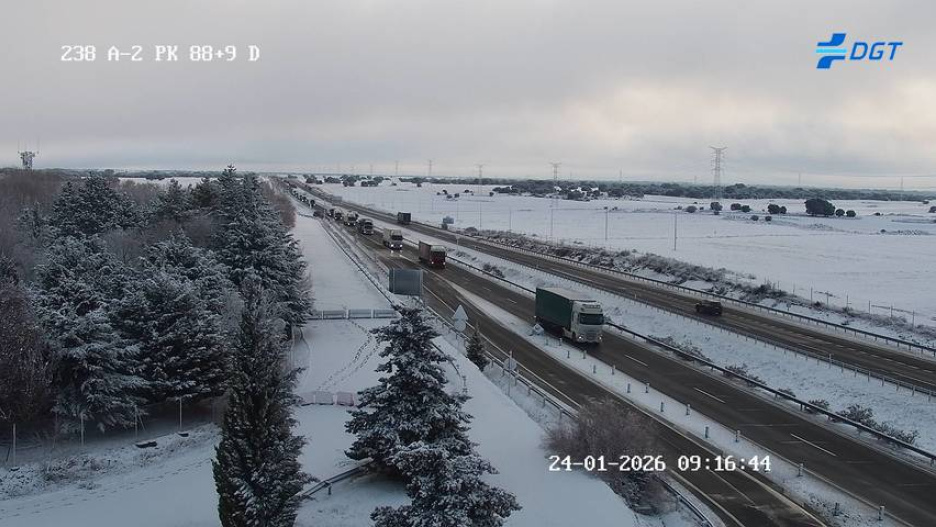 Imagen de las cámaras de la DGT en la A-2 a la altura de Torija en Guadalajara