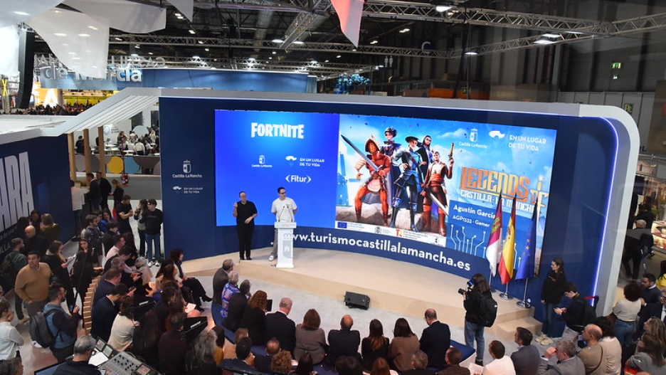 Madrid, 21 de enero de 2026.- La consejera de Economía, Empresas y Empleo, Patricia Franco, ha presentado las nuevas iniciativas de promoción y gestión turística de Castilla-La Mancha en el escenario central del estand regional de la 46 edición de la Feria Internacional de Turismo, FITUR