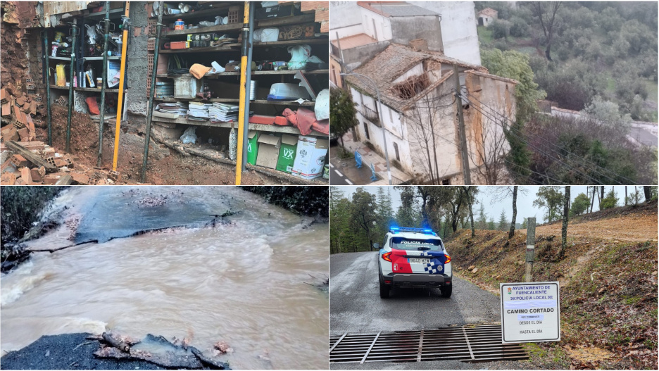 Diversos daños por la borrasca Leonardo en Fuencaliente (Ciudad Real)