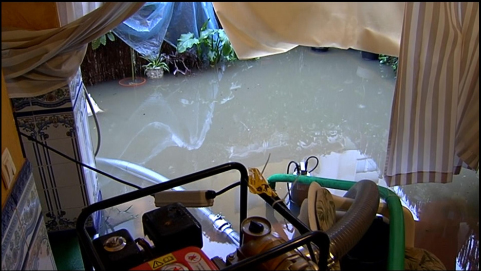 Una de las viviendas afectadas por las inundaciones