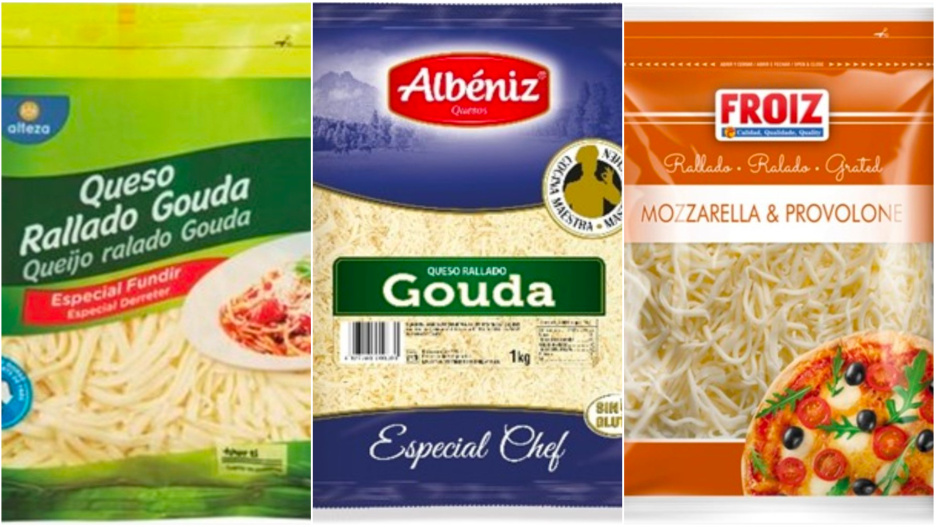 Alerta sanitaria por la posible presencia de astillas de madera en varios quesos rallados.