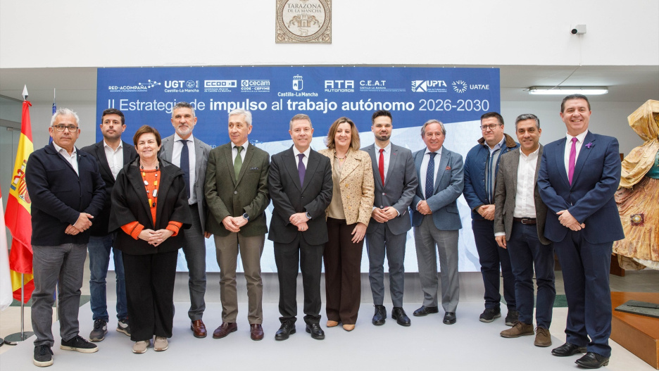 Gobierno de C-LM y agentes sociales sellan una estrategia de 100 millones para fortalecer el trabajo autónomo hasta 2030.

REMITIDA / HANDOUT por DAVID ESTEBAN GONZALEZ/JCCM
Fotografía remitida a medios de comunicación exclusivamente para ilustrar la noticia a la que hace referencia la imagen, y citando la procedencia de la imagen en la firma
06/3/2026