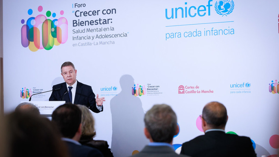 l jefe del Gobierno regional, Emiliano García-Page, inaugura, en Toledo, el I Foro ´Crecer con bienestar. Salud mental en la infancia y adolescencia´. En la sede de la Real Fundación Toledo, en la plaza Victorio Macho de la capital autonómica.