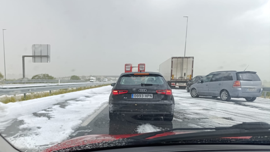 Granizada en Minaya Albacete) en la tarde del miércoles 29.