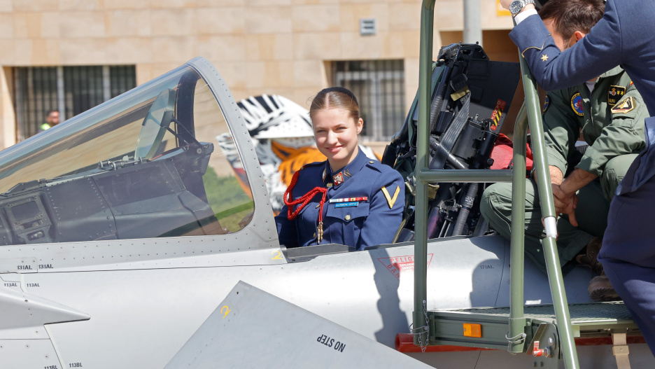 La princesa Leonor comprobó el funcionamiento de los Eurofighter.