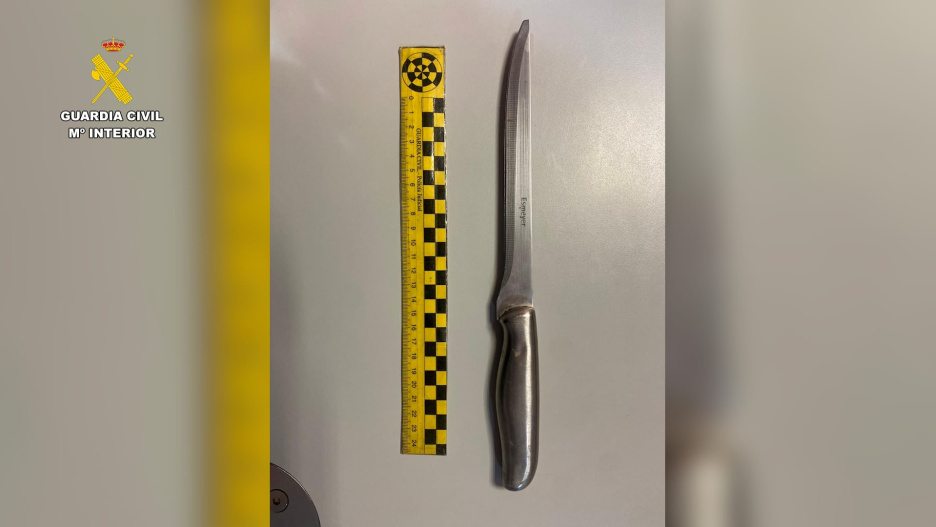 El arma con el que se produjo el atraco en una farmacia de Polán.