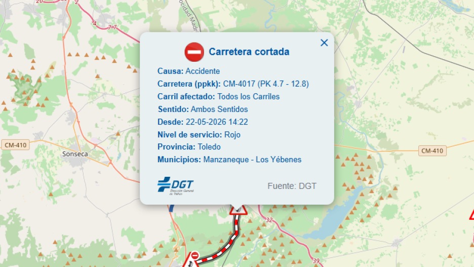 Carretera cortada.