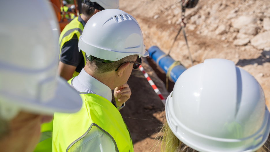 Visita a las obras de la Tubería Manchega en Daimiel.