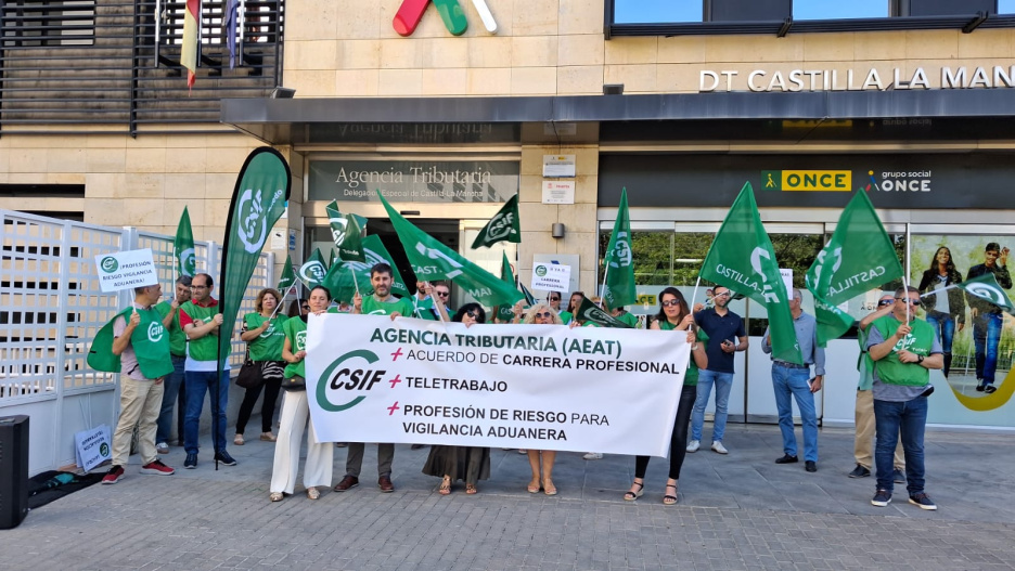 Trabajadores de Castilla-La Mancha en las concentraciones.
