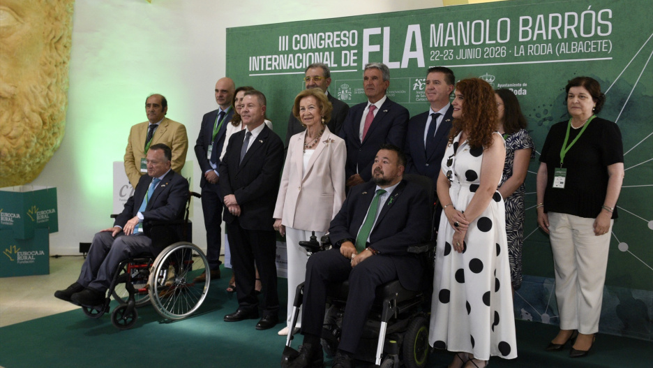 La Reina Sofía durante el III Congreso Internacional de Esclerosis Lateral Amiotrófica (ELA) 'Manolo Barrós'.