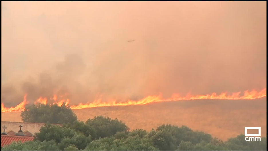 Incendio en la pedanía de Huertezuelas, en Calzada de Calatrava.