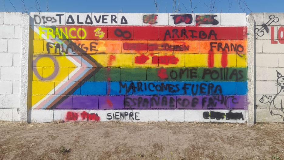 Mural vandalizado en Talavera de la Reina.