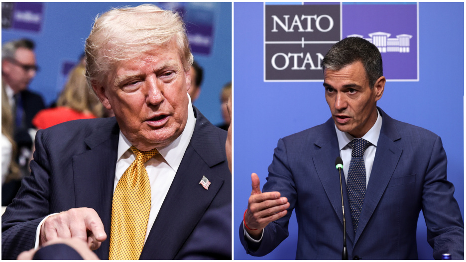 El presidente de EE. UU. Donald Trump (izda.)/El presidente del Gobierno Pedro Sánchez (dcha.)