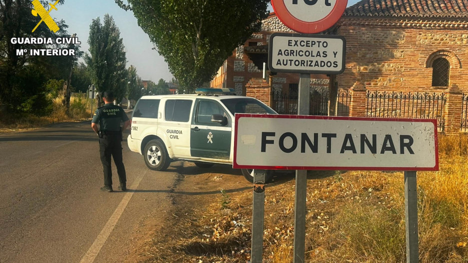 Imagen de un control de la Guardia Civil en Fontanar (Guadalajara)